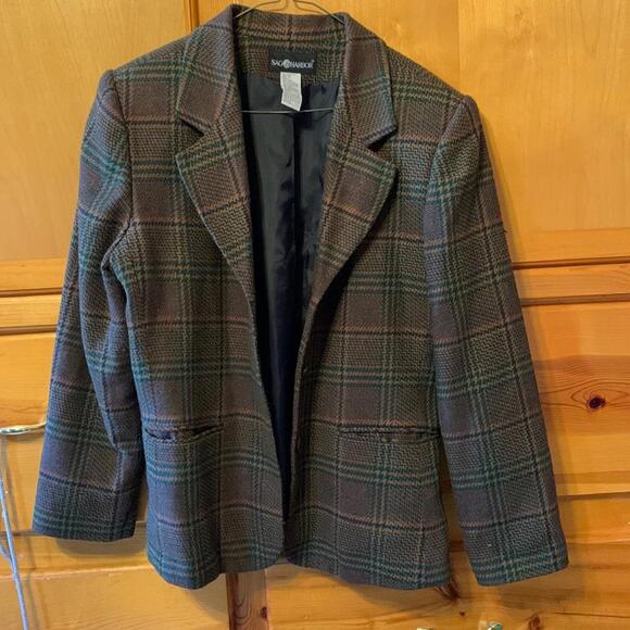 Vintage Sag Harbor patterned blazer with shoulder pads size 14 - Picture 1 of 8